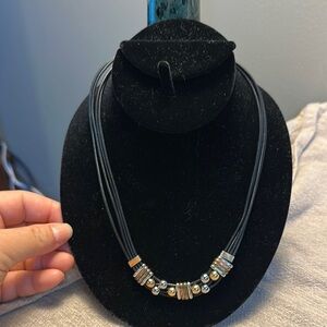 Elegant Black silver and Gold Necklace